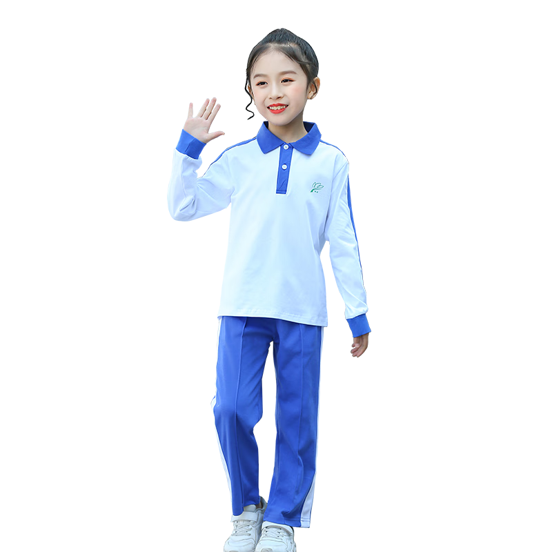 米兔果深圳市小学生统一校服长袖校服裤套装男生女生学生装外套秋冬季 女生秋上衣+夏秋长裤 135码
