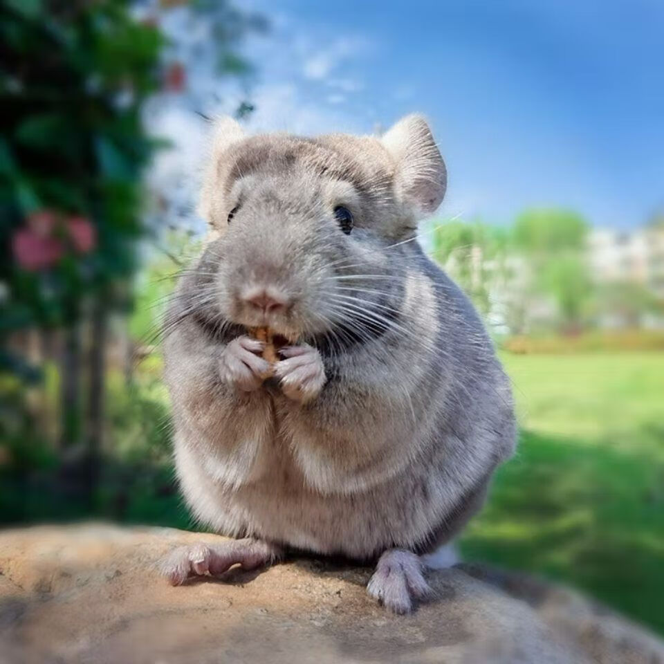 蝶贡龙猫活物萌萌龙猫宠物小动物好养活标灰银版米色粉白壁虎宠物萌宠