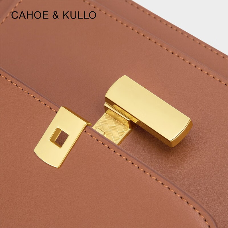 CAHOE KULLO包包女包2025新款女士斜挎包轻奢侈单肩包风琴包马鞍包新年礼物 棕色-ck女包生日礼物送女友送老婆 秋冬季实用走心高级感送闺蜜