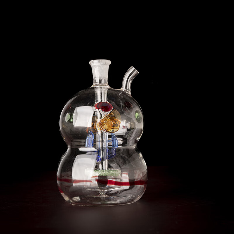 龙浩腾葫芦超级过滤静音循环水烟壶双重过滤玻璃烟具赠1锅1板 软管