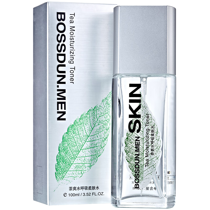 波斯頓男士爽膚水保濕補水清爽控油不油膩?lái)毢笏∧w護膚品男 茶爽水呼吸柔膚水100ml（2瓶裝）