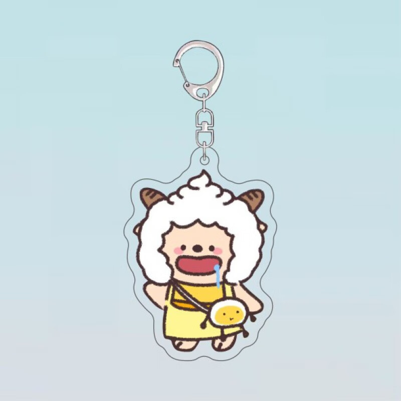 bmoi喜羊羊与灰太狼钥匙扣 懒洋洋蛋蛋q版透明高颜值可爱卡通书包挂件