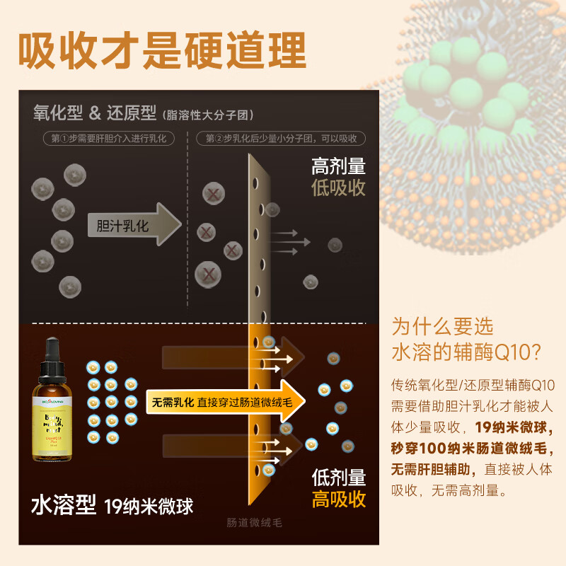 Bioloving水溶液体辅酶Q10滴剂中老年护心脏coq10德国进口B族备孕卵巢还原