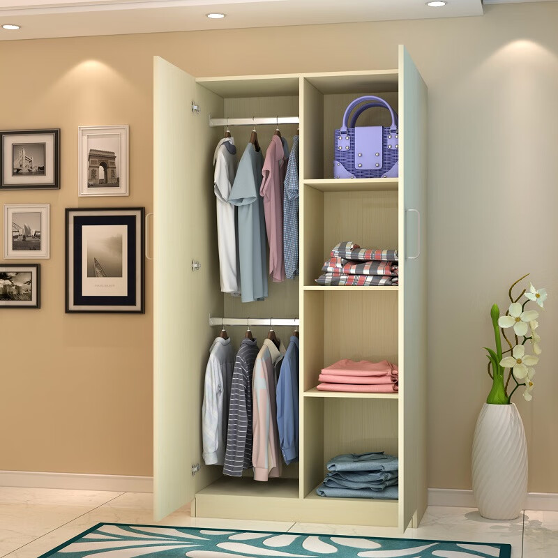 爱帛哆 小衣柜衣橱简约双人木制衣柜两门衣柜简约小号卡通组装送货