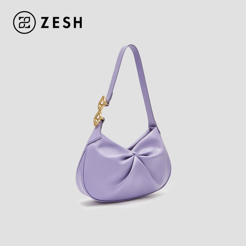 ZESH泽尚 如意INFINITY腋下包通勤手拎包单肩包女包38女神节礼物 薰衣草紫