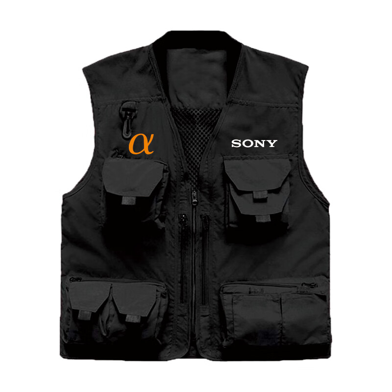 七加肴索尼攝影馬甲男攝影馬甲工作服定制印logo多口袋戶外記者工服專業(yè) 【不退換】黑色 下單后印制 L