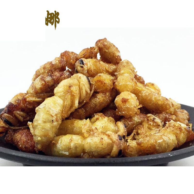 虎钢馋山珍白蜂儿美味蜂蛹油炸白蜂虫昆虫美食大马蜂蛹捕捉黄蜂虫蛹白