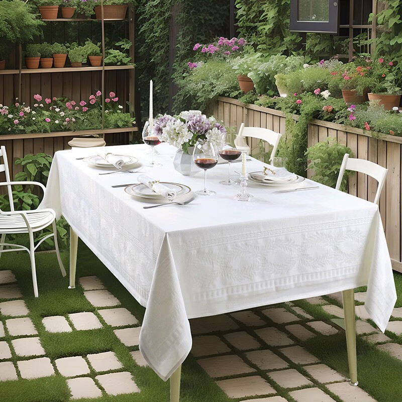 Ekelund 桌布 现代欧式餐桌布白色长方形轻奢高级感餐桌布艺法式茶几台布 卡尔约翰桌布 桌布150*300cm