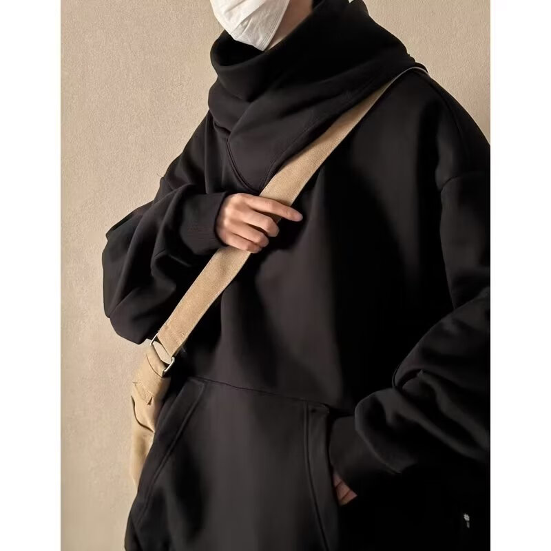 POUM连帽卫衣男女同款社恐i人长袖男套头外穿外套男学生百搭上衣男 CNPW-W103浅灰色 XL