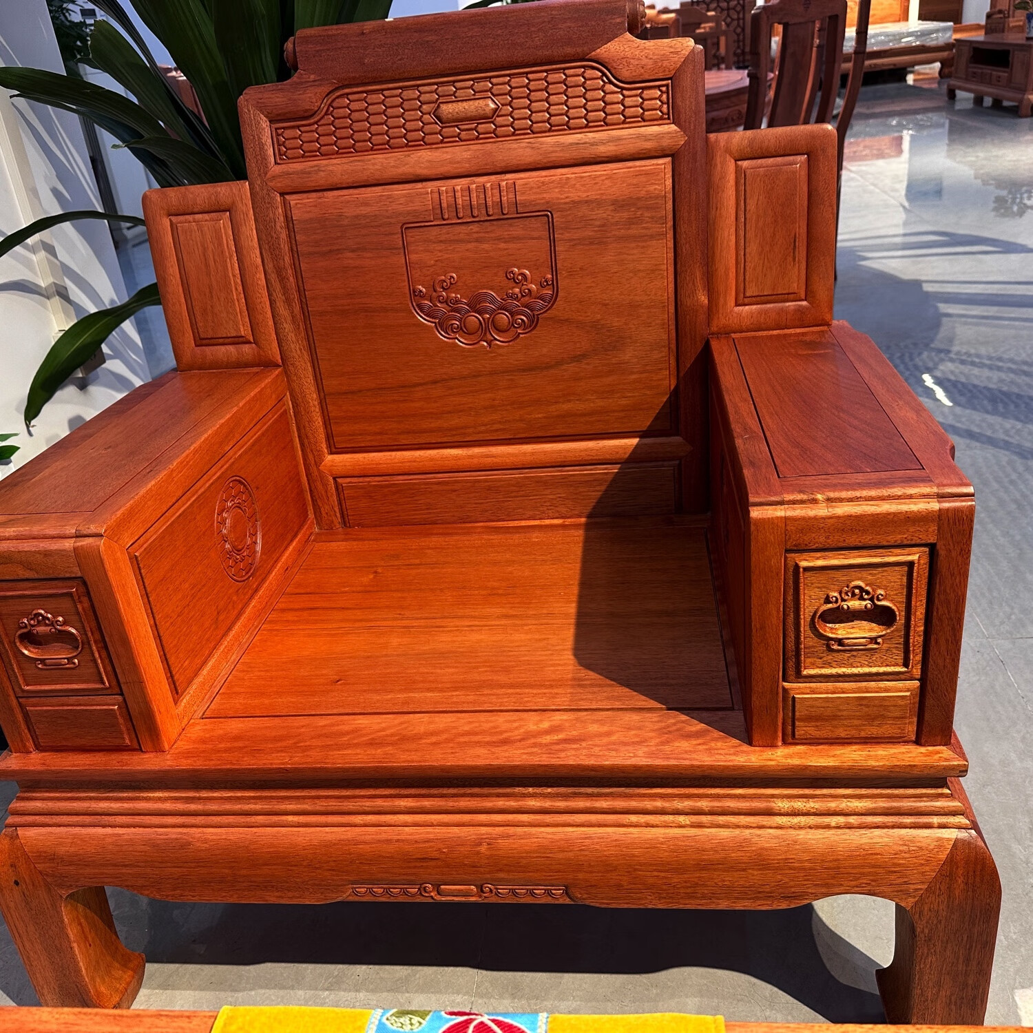 卷书沙发非洲金花梨菠萝格实木家具中式客厅家具榫卯结构工厂直销