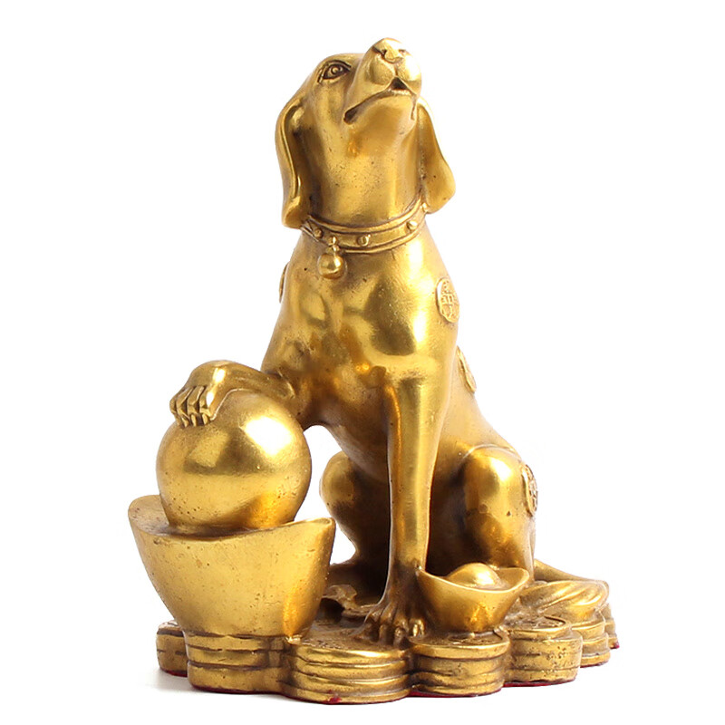 玄众阁金钱铜狗补角金狗摆件大号西北缺角金属守财狗