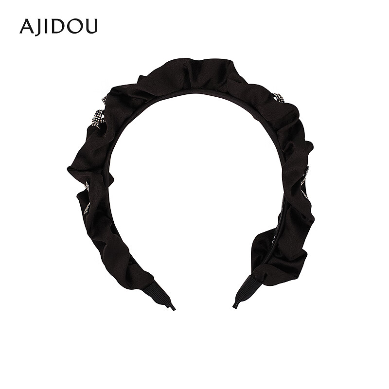 AJIDOU阿吉豆时尚优雅女款发箍休闲简约宽头箍发饰饰品配饰高颅顶 黑色 1个