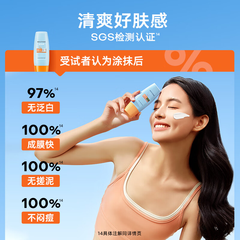 Mistine小黄帽面部水润提亮防晒霜乳到手120ml  SPF50+泰国进口 军训