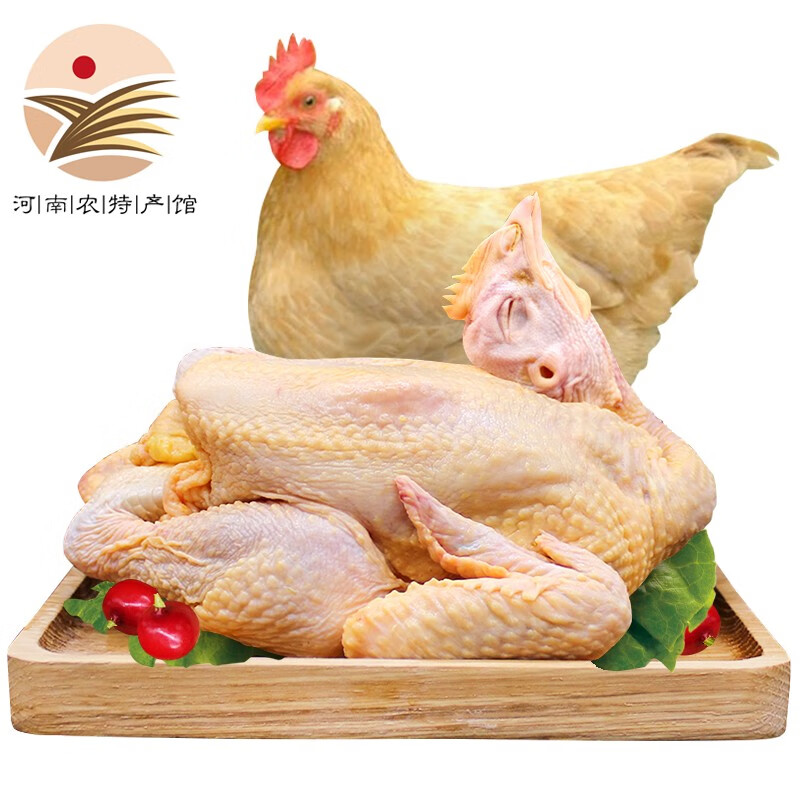 【河南农特产馆】三黄鸡土鸡黄河三黄鸡肉新鲜冷冻整只白条鸡 生鲜 800g左右1只 4只装