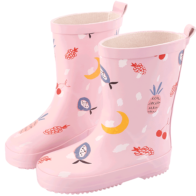 迷人的品牌，多妙屋儿童雨鞋X005嫩粉菠萝34-价格走势、产品评测