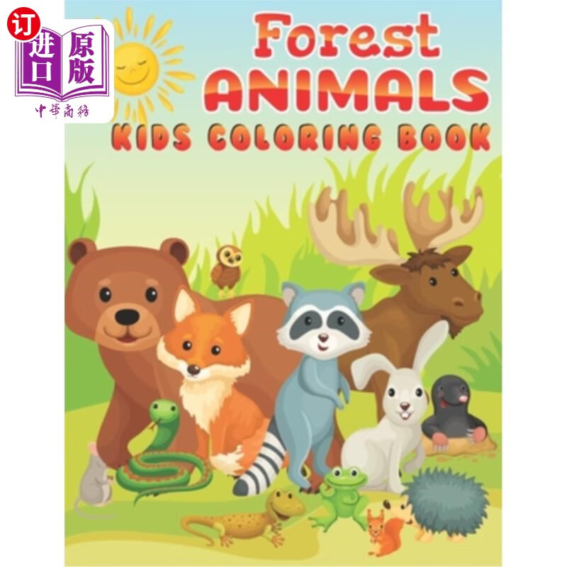海外直订forest animals kids coloring book: best gift for kids