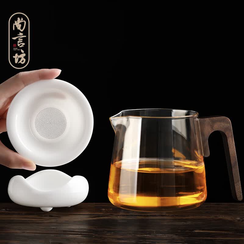 尚言坊玻璃公道杯一体滤茶器茶漏茶滤白瓷茶叶过滤网泡茶功夫茶具配件怎么看?