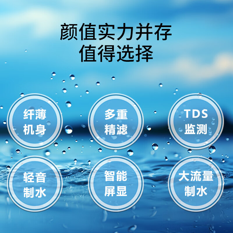 科淋800G双出水反渗透RO机净水器家用厨下直饮大通量RO反渗透净水器水质实时监测检测 基础款