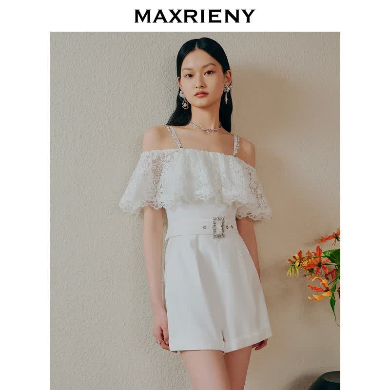 MAXRIENY【商场同款】吊带一字肩连体裤女高级感2023夏季新款 本白 M/02使用感如何?