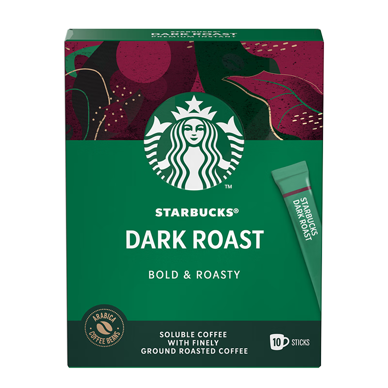 STARBUCKS 星巴克 速溶美式黑咖啡粉重度烘焙2.3g*10条 健身便携即冲法国进口
