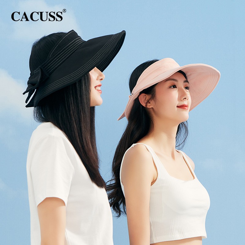 cacuss帽子女夏季新品遮阳帽大帽檐防紫外线防晒帽甜美空顶太阳帽kd