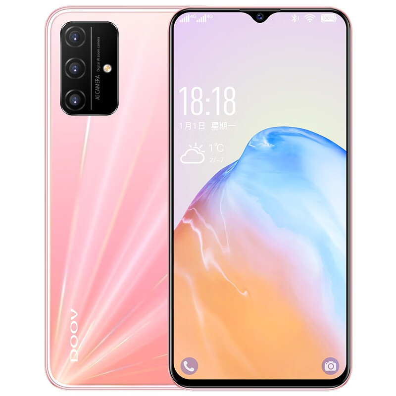 朵唯(doov)d10pro 6 64gb 佳人粉 八核水滴全面屏4g全网通老人大屏