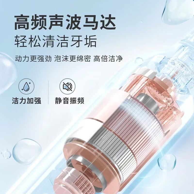 比卡利(BEECALI)扫刷一体智能电动牙刷 深度护龈清洁 小蛮腰 成人学生情侣送男友/女友生日礼物 七夕情人节礼物 高效洁齿|优雅白【原配2只刷头】