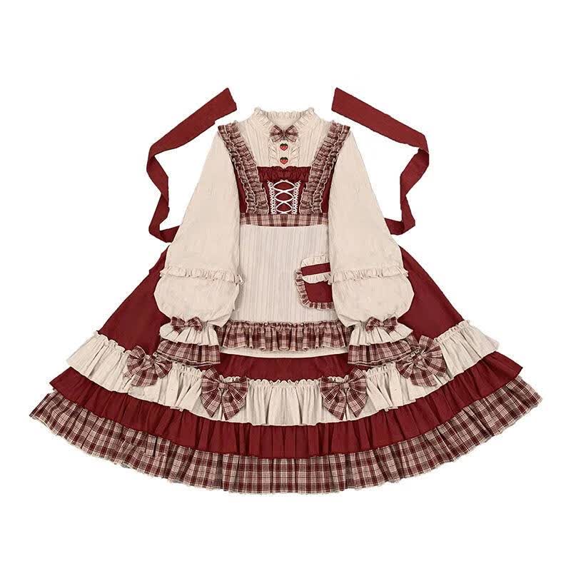 山头林村洛丽塔公主裙大码2-300斤春秋lolita超女装胖mm小红帽op