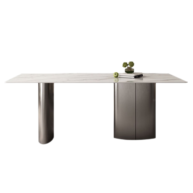 快乐之源 意式岩板极简餐桌现代简约小户型家用餐厅北欧长方形餐桌椅组合 1.4米餐桌 岩板餐桌