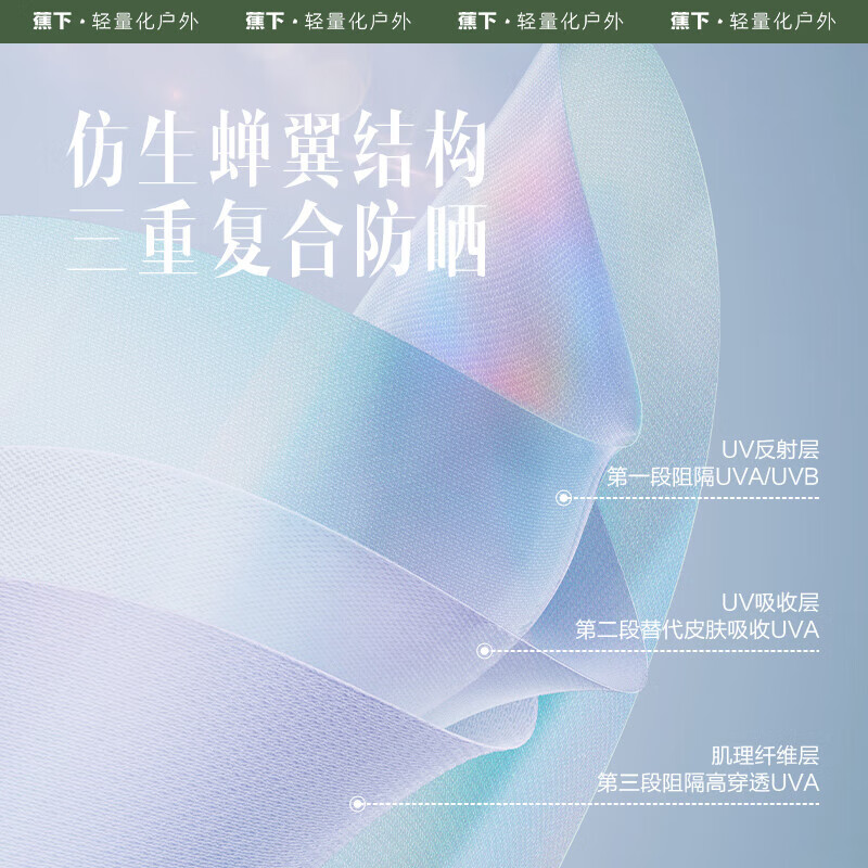 蕉下(beneunder)男士防晒衣男外套夹克男UPF50+凉感透气宽帽檐US104 轻薄凉感霜奶白 xl