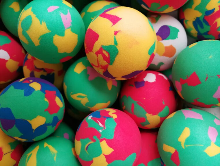 BURJUMAN海绵球软球淘气堡球 弹射球 实心彩色海绵EVA球 弹力球子 10厘米花色1个（10个起拍）(混色)