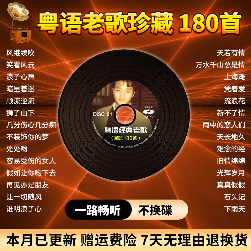 山头林村粤语经典老歌车载cd碟片8090怀旧宝丽金无损高品质音乐汽车用光盘 汽车用光盘