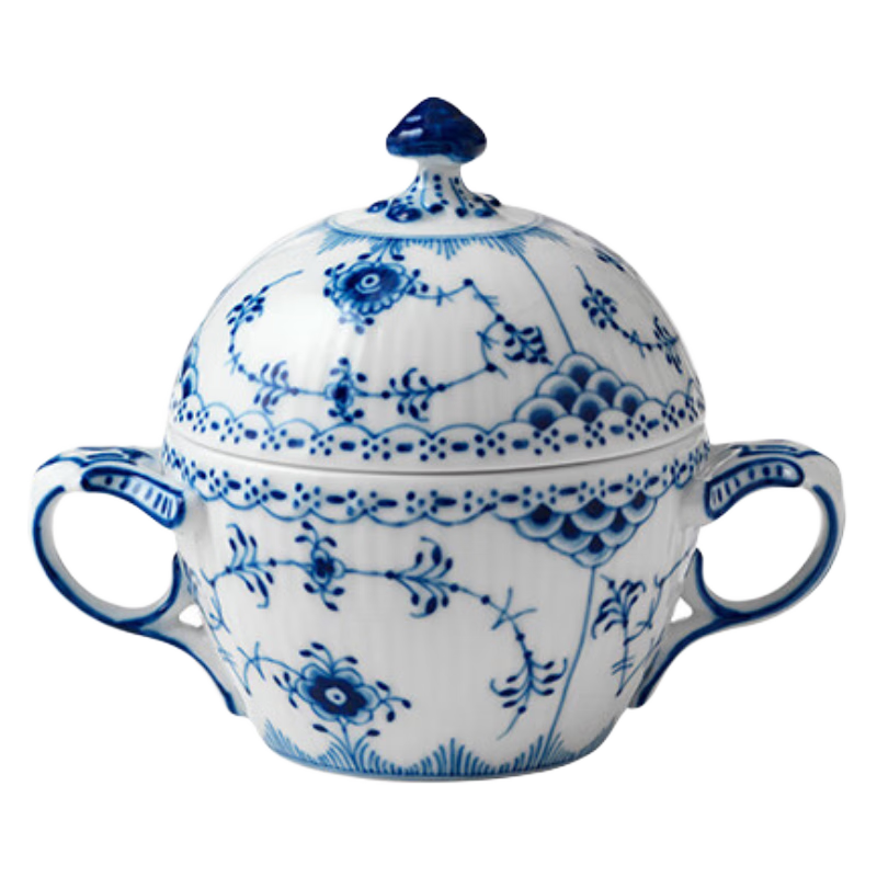 RoyalCopenhagen[618保價]皇家哥本哈根半蕾絲唐草咖啡器具手繪糖缸茶具 半蕾絲唐草-糖罐