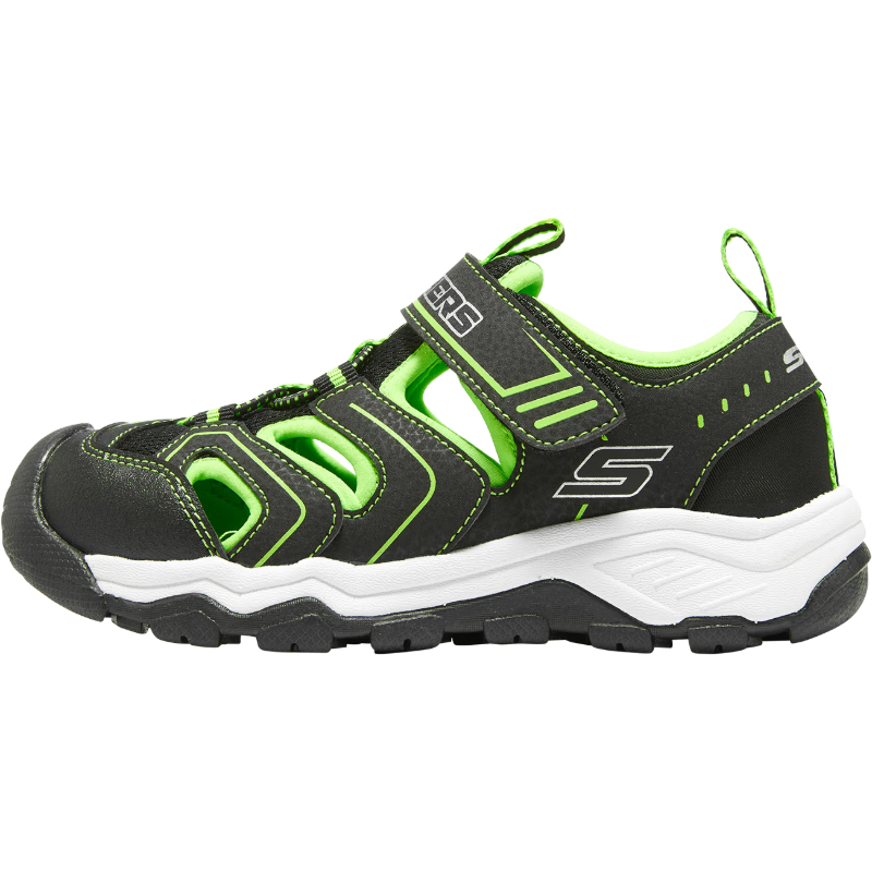 Skechers斯凱奇童鞋男童包頭涼鞋中大童沙灘鞋夏季魔術(shù)貼休閑鞋407030L