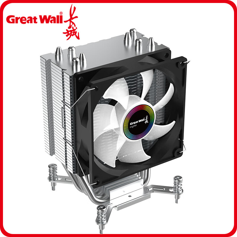 长城 GREAT WALL长城X4mini铜管主机CPU散热器静音9CM风扇幻彩intel通用2011主机 无光风扇-3线定速(2011专用版