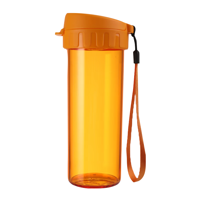 特百惠（Tupperware）茶韻500ML塑料杯男女士學生夏季運動水杯子戶外便攜大容量 橘花橙