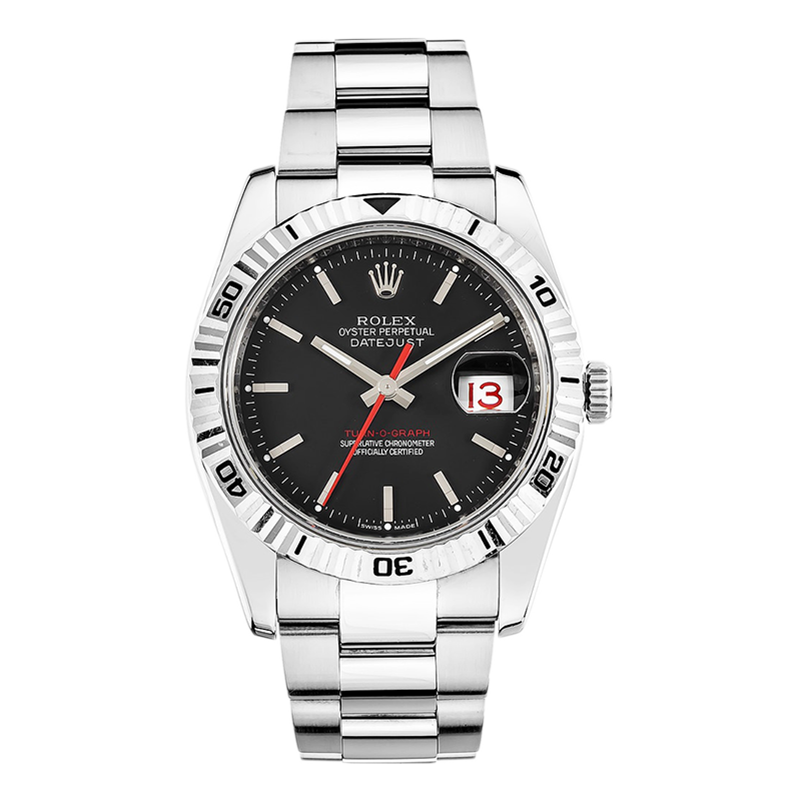 【二手95新】rolex劳力士日志型系列18k白金/钢自动机械手表男116264