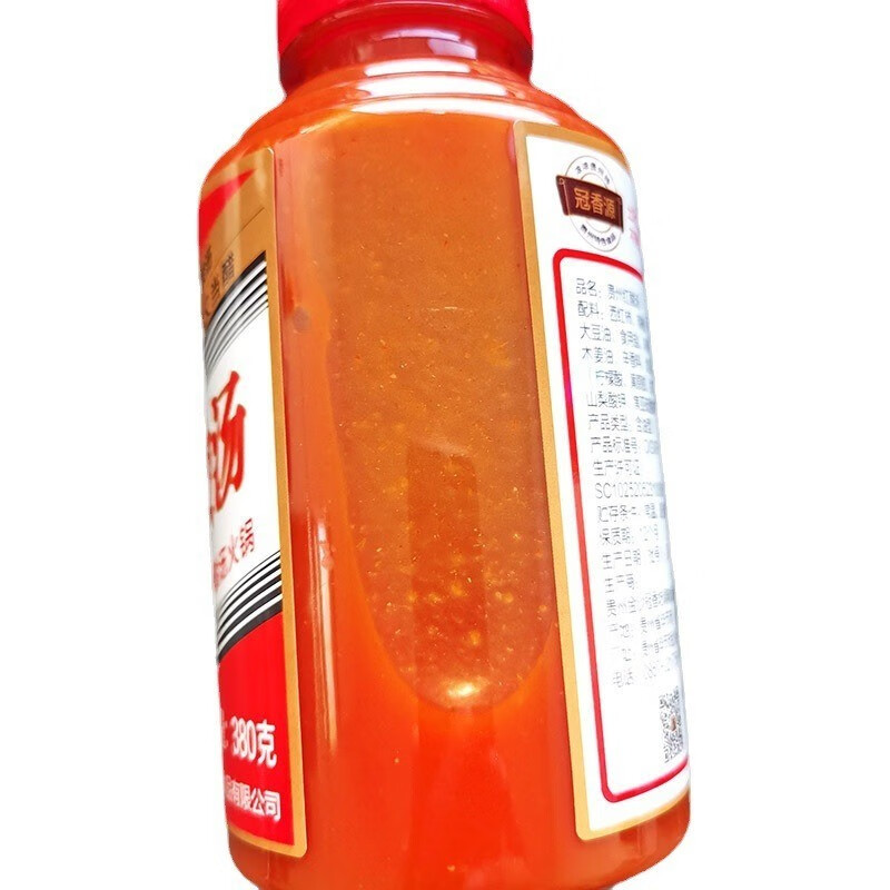 红酸汤贵州特产冠香源凯里红酸汤鱼火锅底料380g瓶装酸辣鱼调料包 380g*1瓶