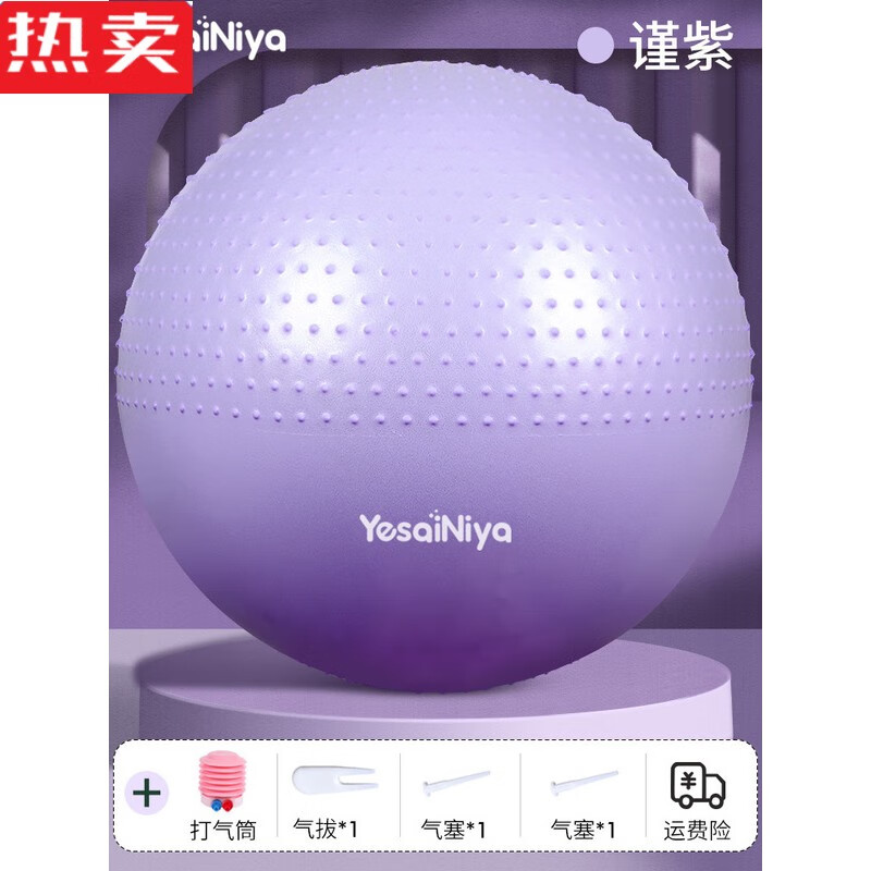 感统训练球宝宝早教触觉按摩大龙球加厚防爆平衡球 防爆按摩球紫色 55