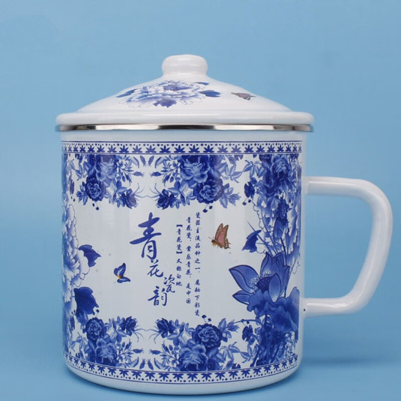 大茶缸子特大号 搪瓷杯怀旧经典复古马克杯怀旧缸子大容量超大带盖