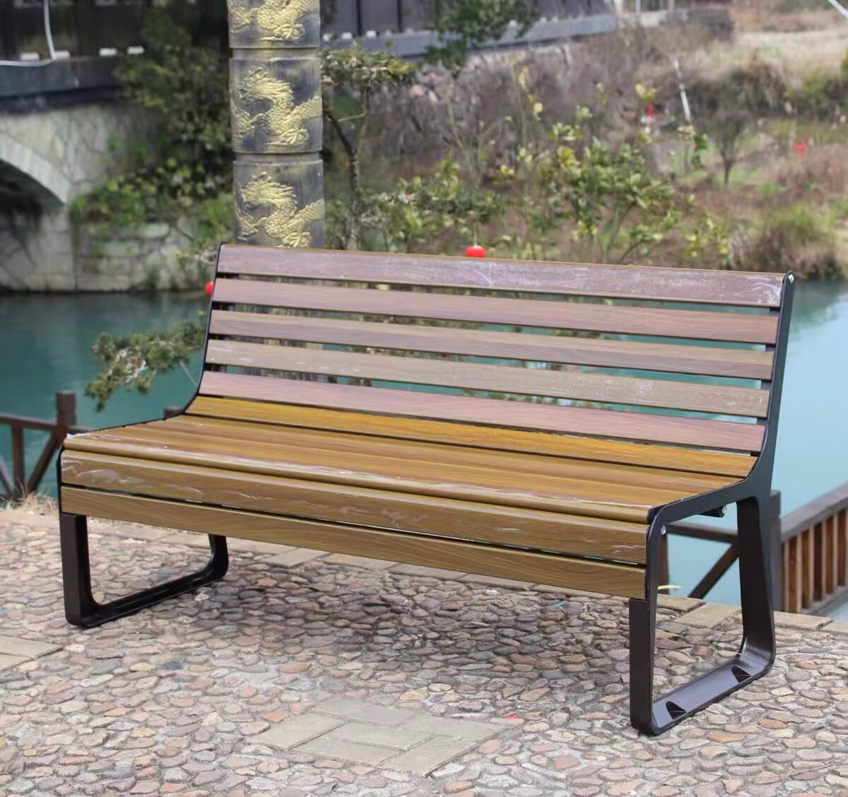 依威欢 公园椅户外长椅室外长条凳休闲庭院椅铁艺铝合金排椅休闲椅