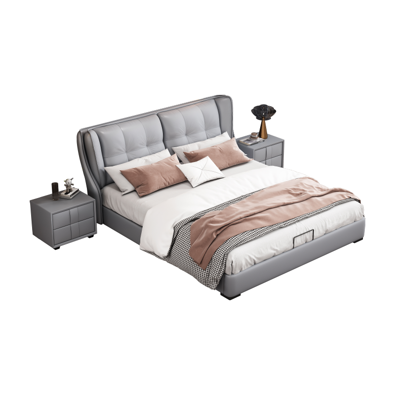 雅佳顿 床双人床现代简约皮床主卧家具带抽屉储物床 单床(下单备注颜色) 1500mm*2000mm  框架结构