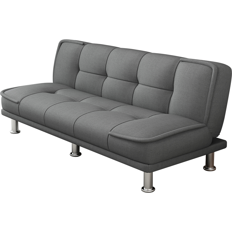 L&S 沙发床两用办公可折叠多功能小户型简易双人布艺皮革客厅家用办公室酒店午睡床 【暖灰色】1.8米【棉麻款】S21