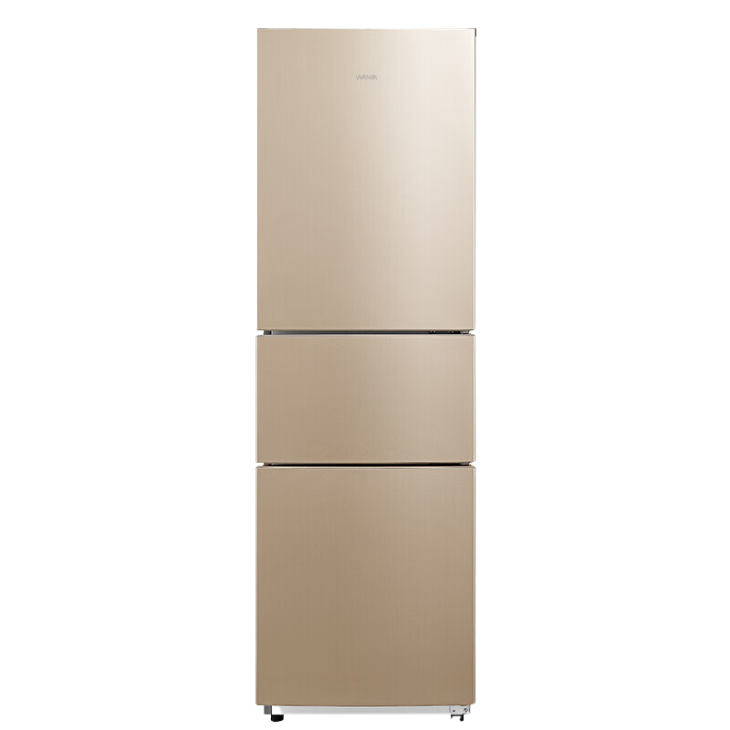 华凌美的出品 冰箱213升三门冰箱节能低音三门三温低温补偿小型家用租房冷冻冷藏小冰箱BCD-213TH 摩卡金