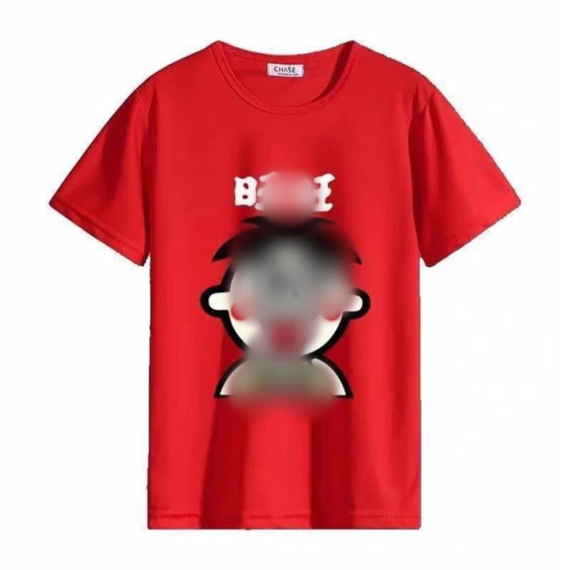 豹迹(baojee)旺仔衣服紧身衣套装精神小伙红色t恤短袖裤子上衣社会人