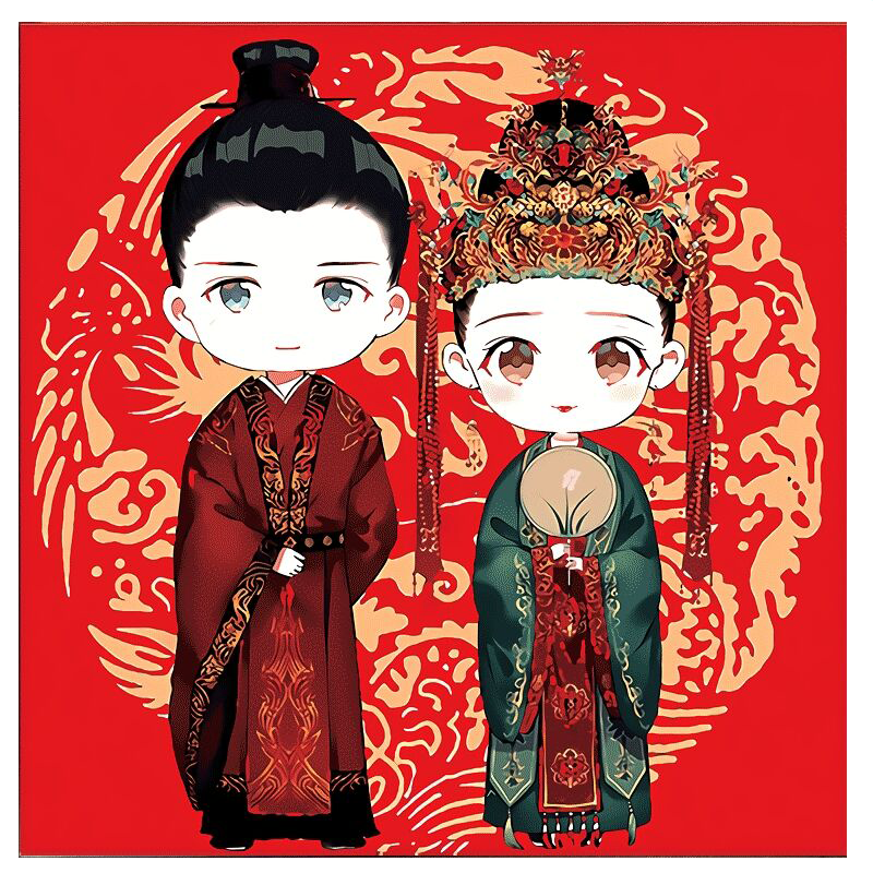 kecss新婚禮物十字繡2025新款人物線繡客廳結(jié)婚情侶自己繡豎版玄關(guān)刺繡 棉線65*65CM中格3股