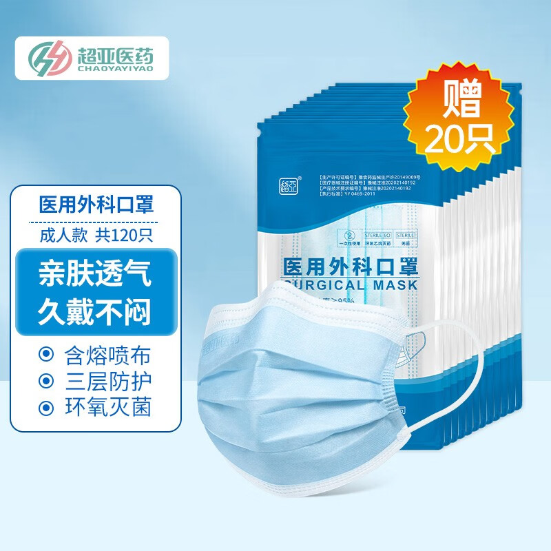 口罩价格走势大揭秘:【超亚】品牌成人医用外科口罩优质实惠
