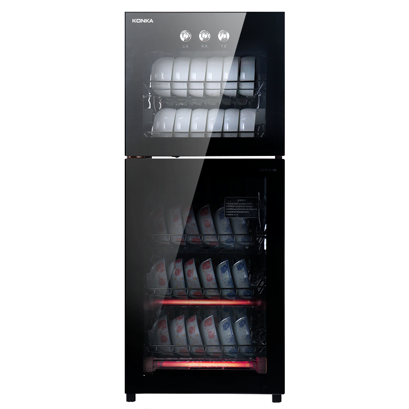 康佳(KONKA)商用柜家用碗柜立式臭氧杀红外线高温大容量86L双门ZTP168K23黑色100017820937