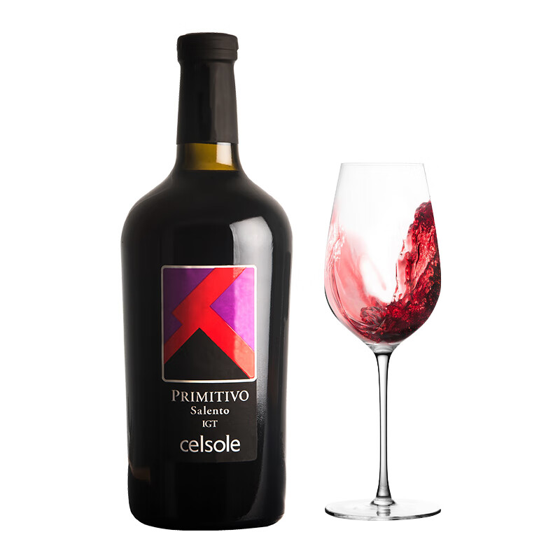 意大利原瓶进口红酒 Primitivo 赛丽尔红葡萄酒 半甜型 普利亚产区 750ML