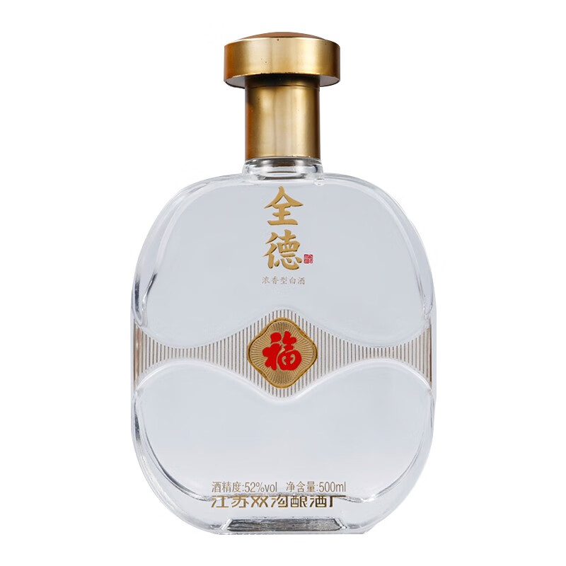 全德 52度口粮酒500ml*4整箱 浓香型固态法白酒 整箱500ml*4瓶